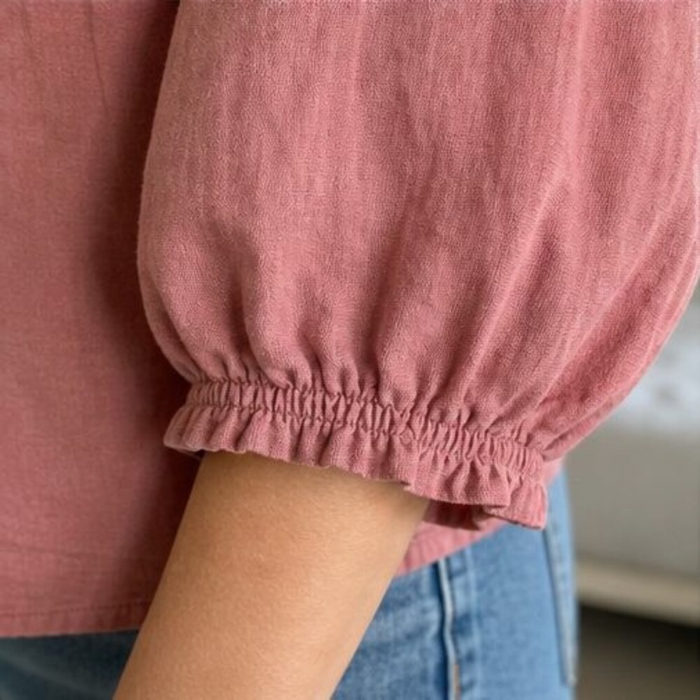 Rust Button Blouse - Picture 5 of 6